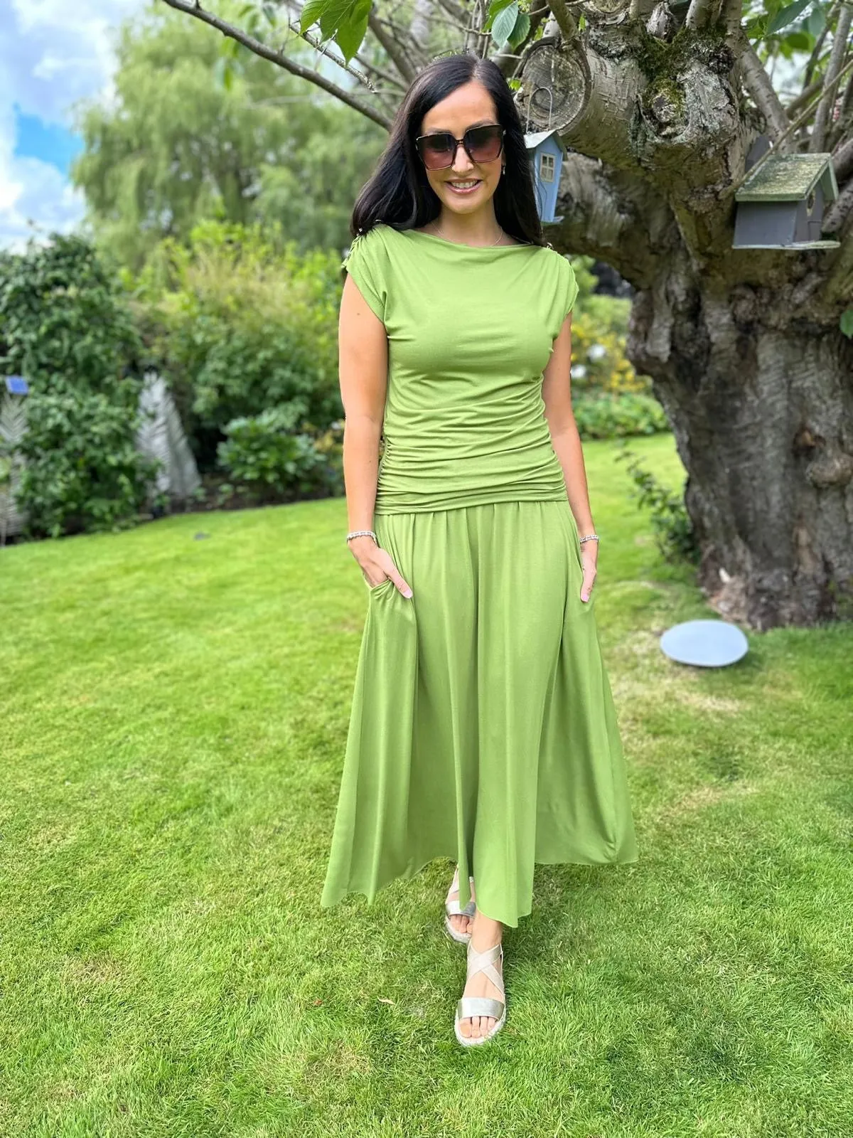 Lime Maxi Skirt Tammy - Fresh and Stylish Women's Long Skirt