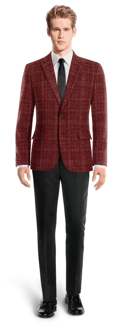 Limited edition burgundy plaid blazer