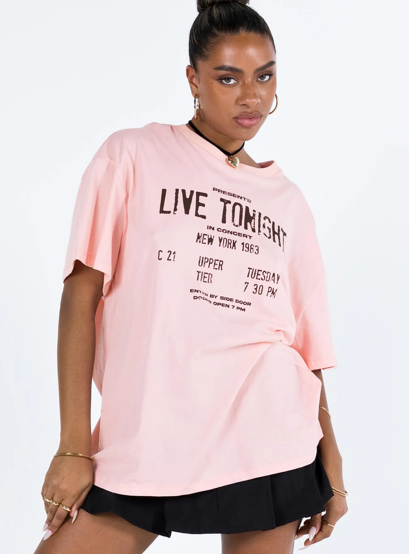 Oversized Pink Tee for Live Events Tonight