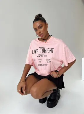 Oversized Pink Tee for Live Events Tonight