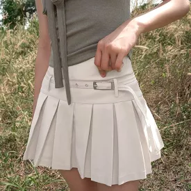 Low Waist Pleated Mini Skirt - EE23