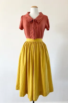 Lynn Mustard Tussah Skirt - Shop Now