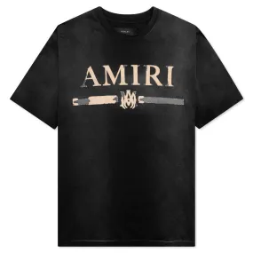 M.A. Bar Applique Tee in Black