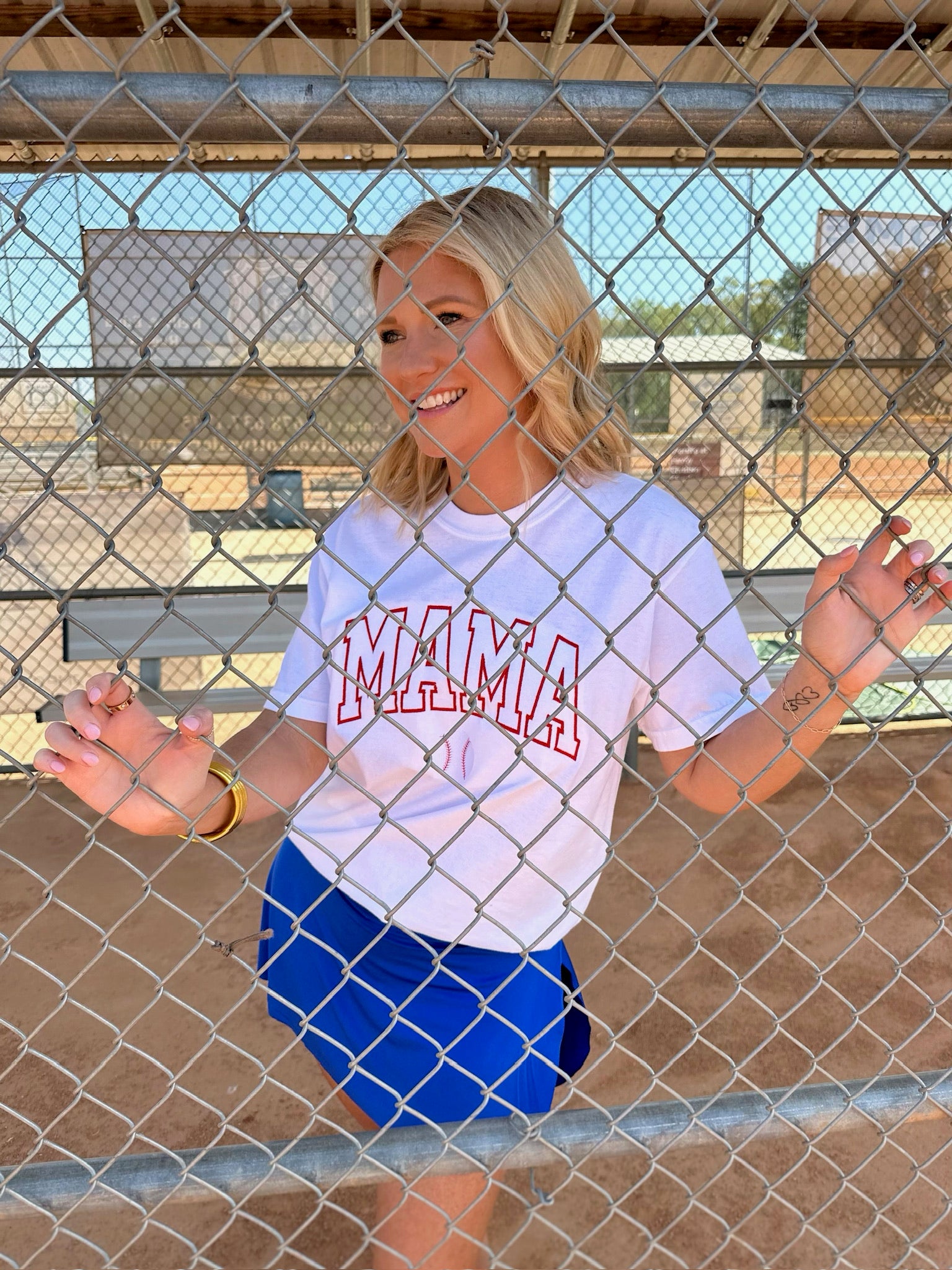 MAMA Baseball Tee Red White