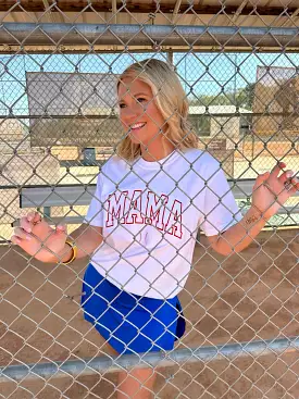 MAMA Baseball Tee Red White