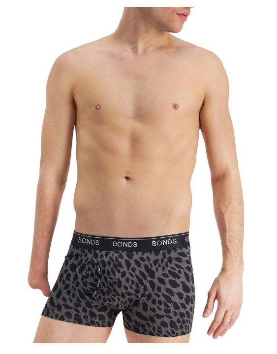 Mens Grey Leopard Print Guyfront Trunks Underwear