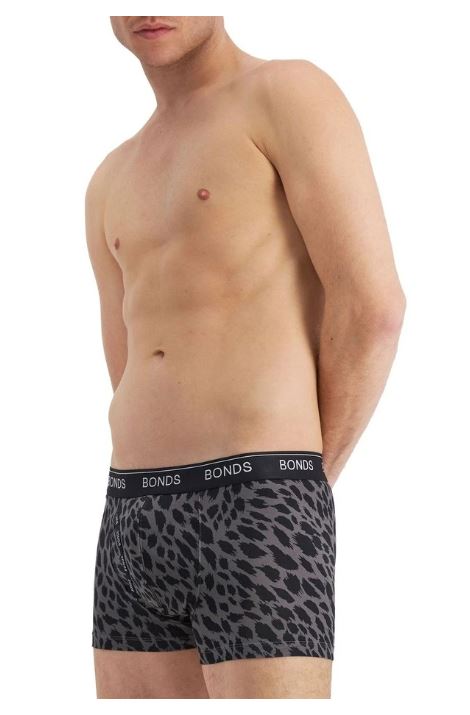 Mens Grey Leopard Print Guyfront Trunks Underwear