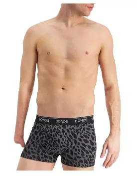 Mens Grey Leopard Print Guyfront Trunks Underwear