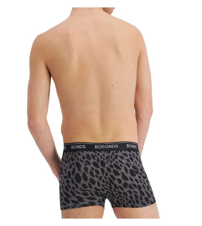 Mens Grey Leopard Print Guyfront Trunks Underwear