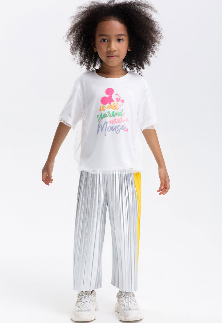 Mickey Mouse Color Block Pleated Trousers