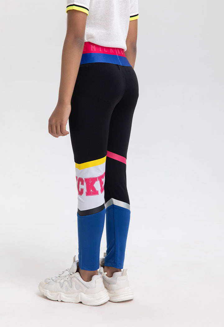 Mickey Mouse Color Block Skinny Pants - search results:black skinny pants with Mickey Mouse color block pattern