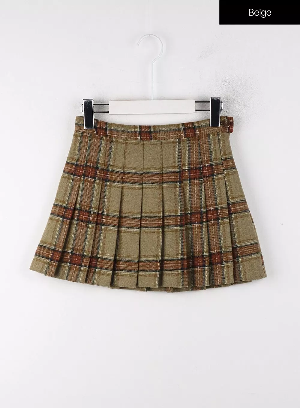 Mid Waist Check Zip Mini Skirt