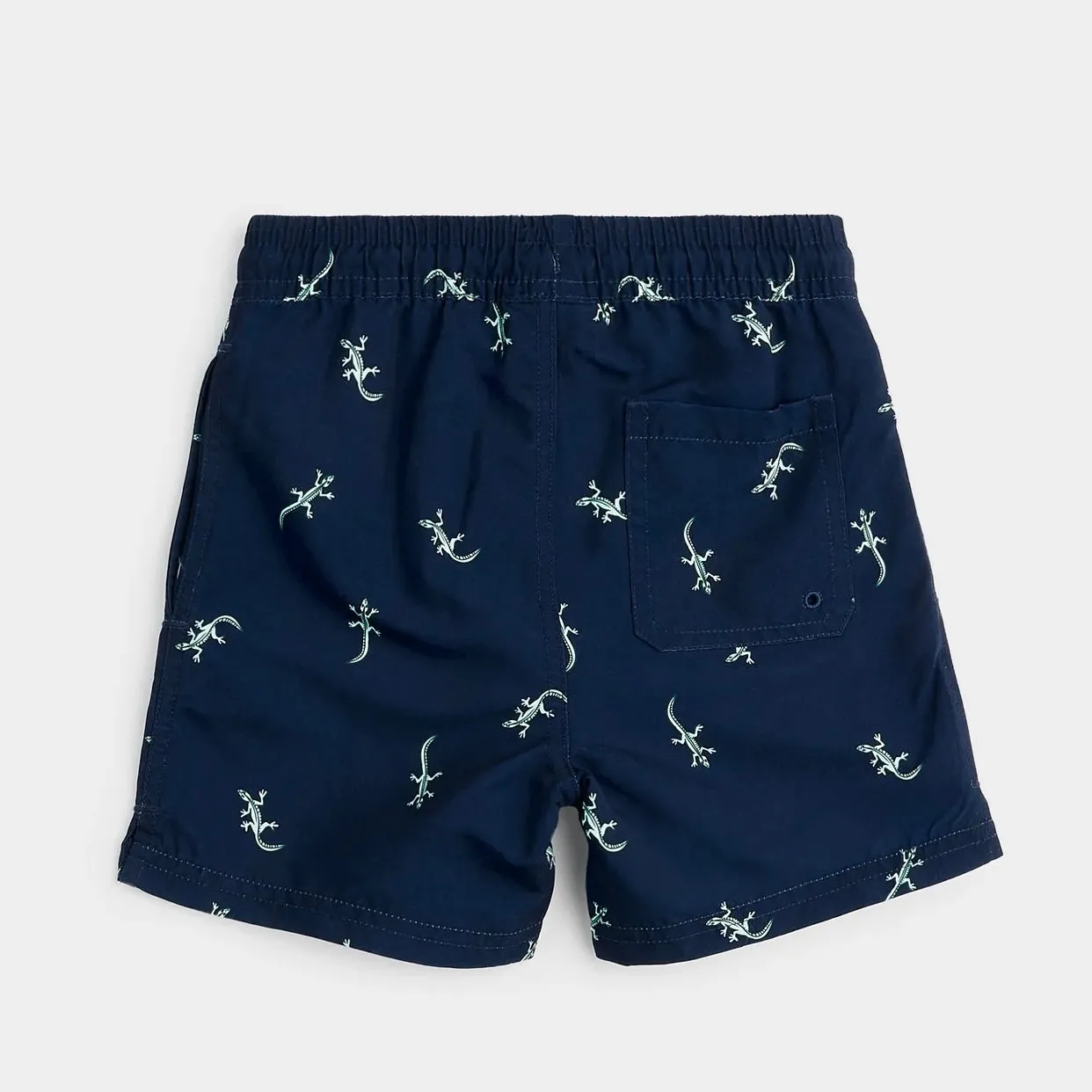 Gecko On Navy Swim Trunks by Miles The Label