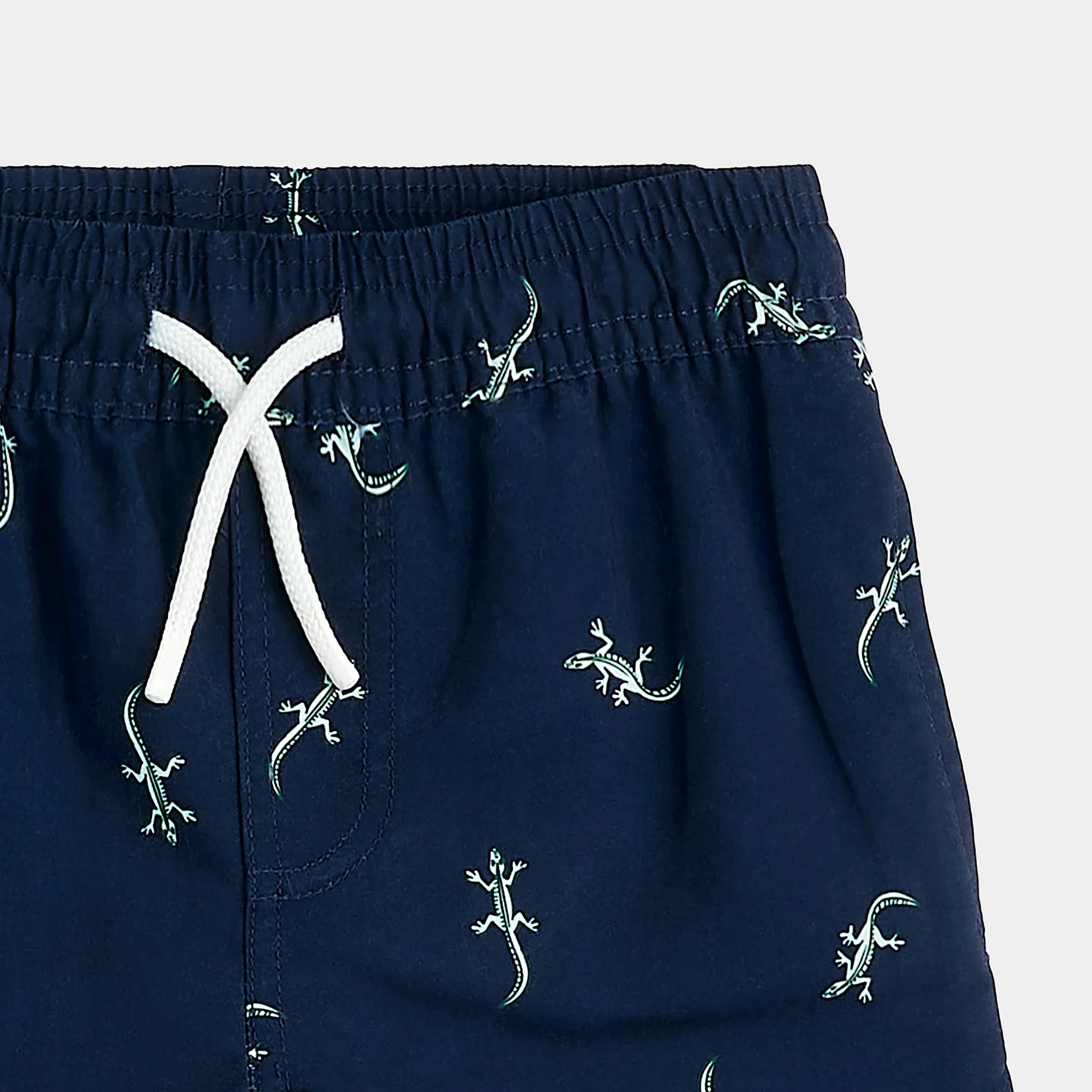 Gecko On Navy Swim Trunks by Miles The Label