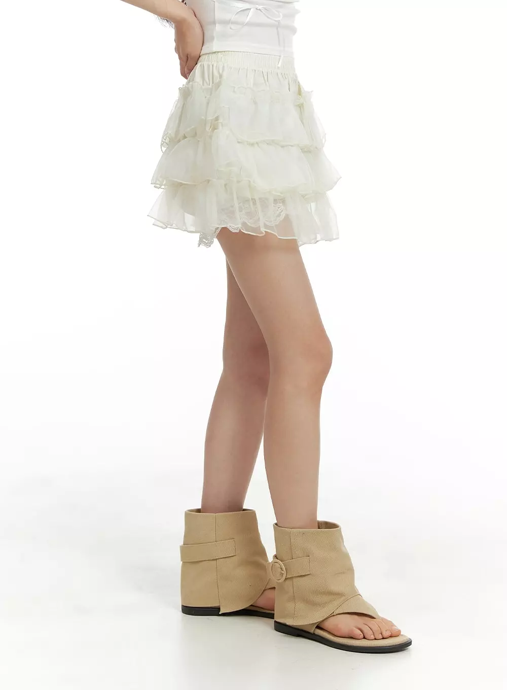 Mini Skirt with Frill Lace Banding | CM427