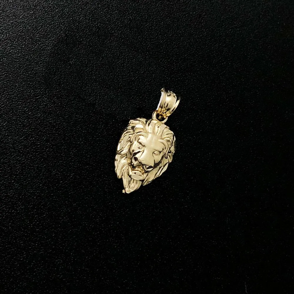 Nano Lion Head Pendant, 10K Yellow Gold