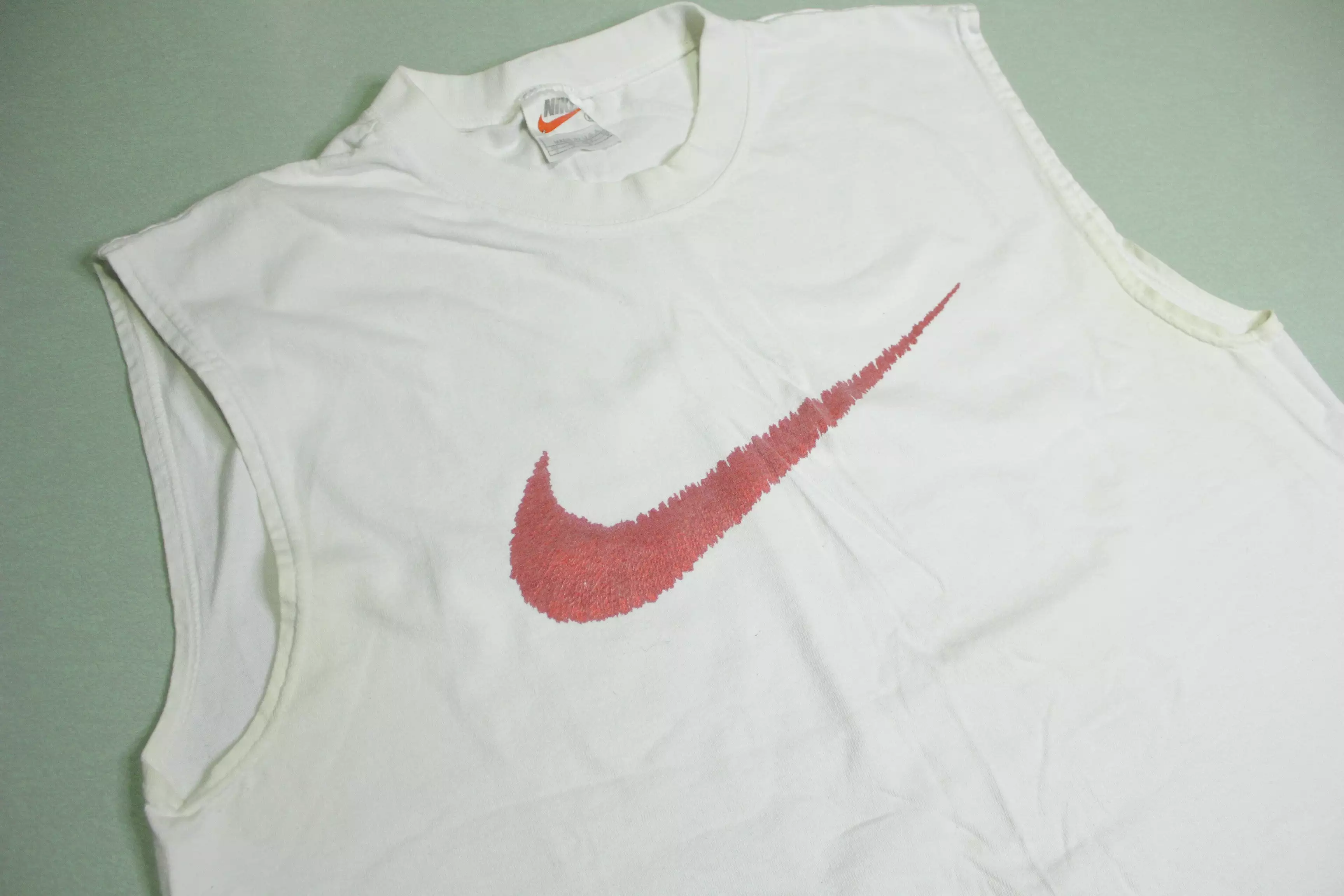 Nike Vintage 90's Center Printed Swoosh USA Made Muscle Tank Top