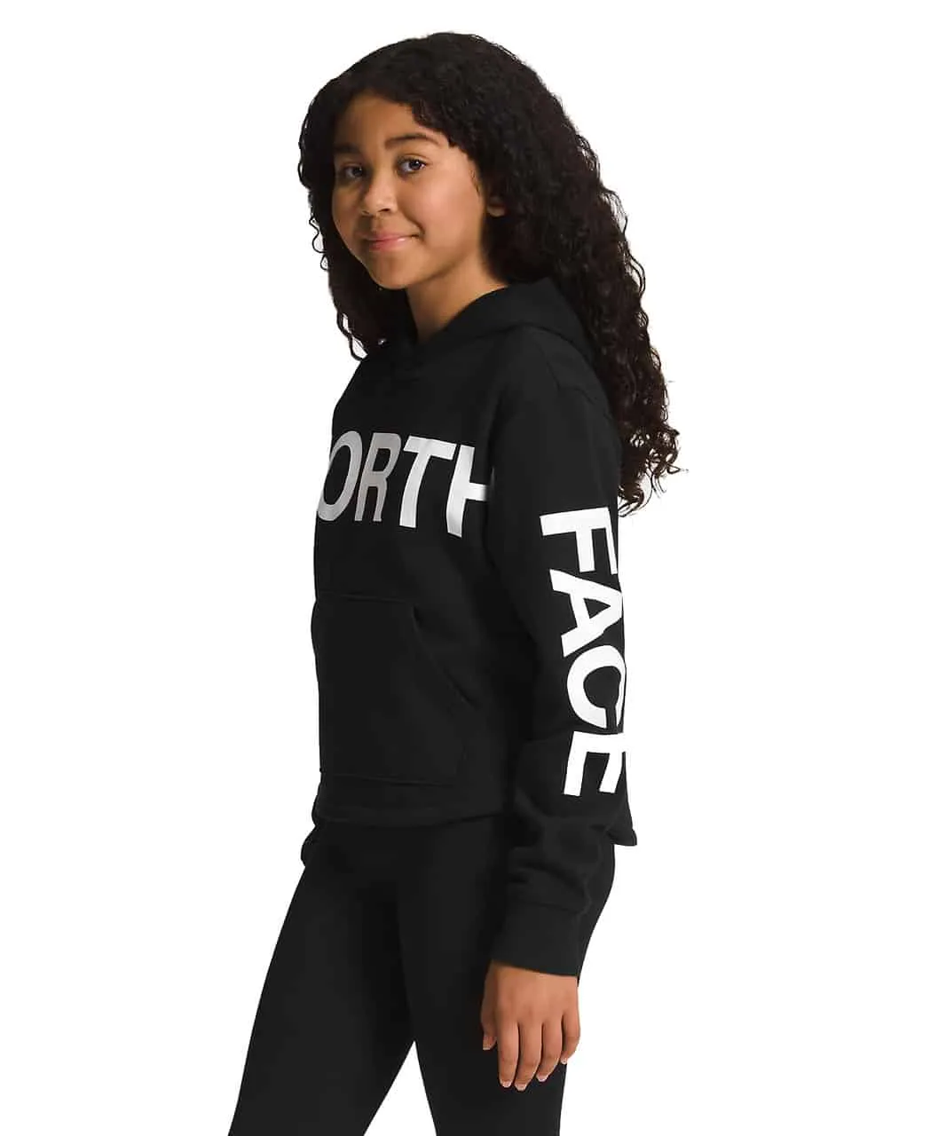 North Face Girls' Camp Fleece Pullover Hoodie - TNF Black/White