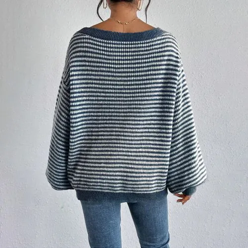 Online women's long sleeve sweaters and cardigans with contrast binding, perfect for casual streetwear. Featuring a trendy strip