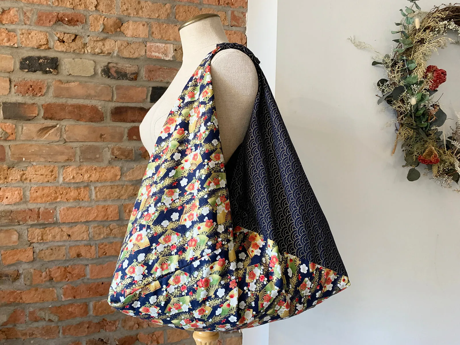 Origami bag | Market bag | Seigaiha x Sensu | Handmade