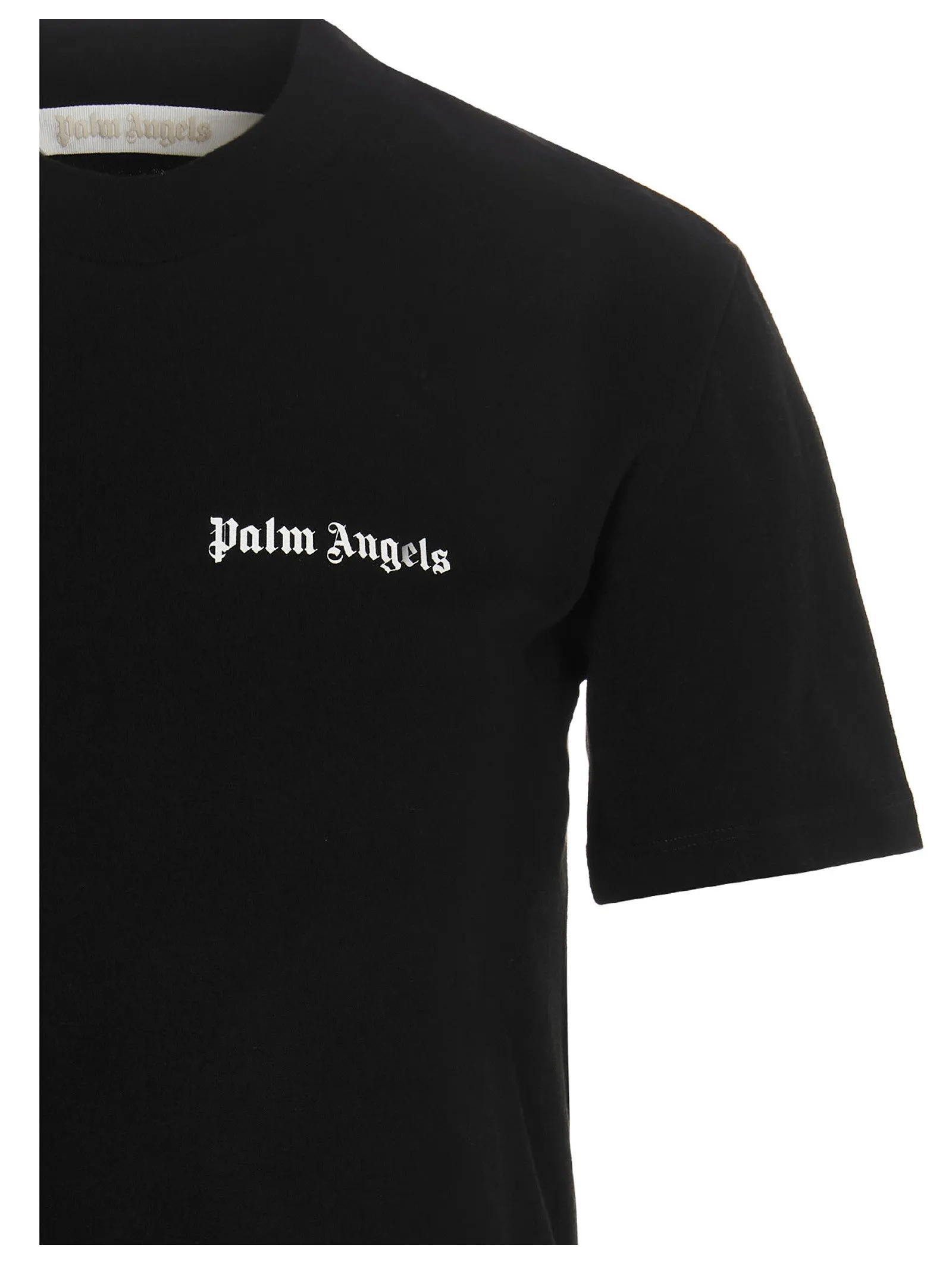 Palm Angels Logo Printed Crewneck Cropped Shirt