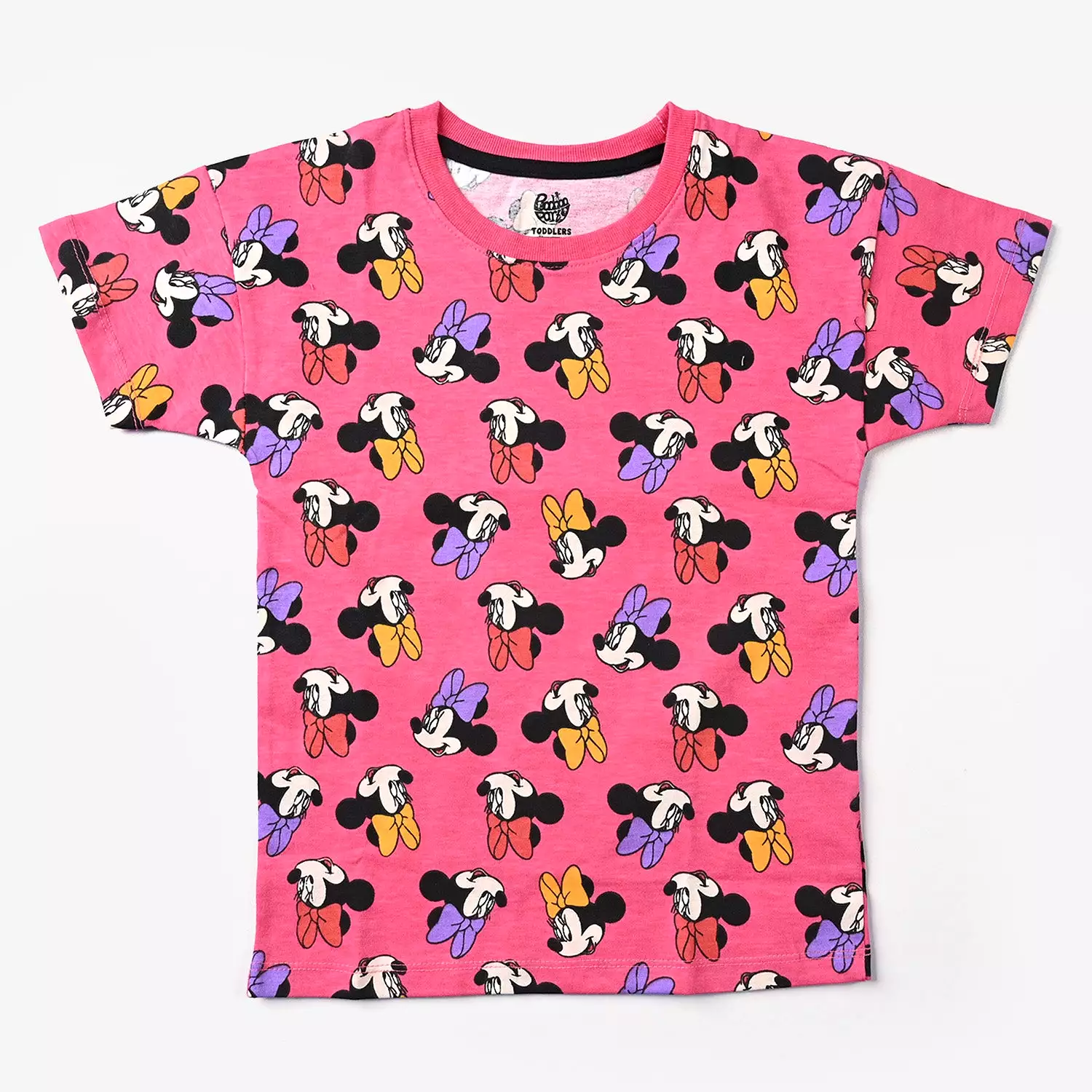 Pink Printed Girls Cotton Jersey T-Shirt