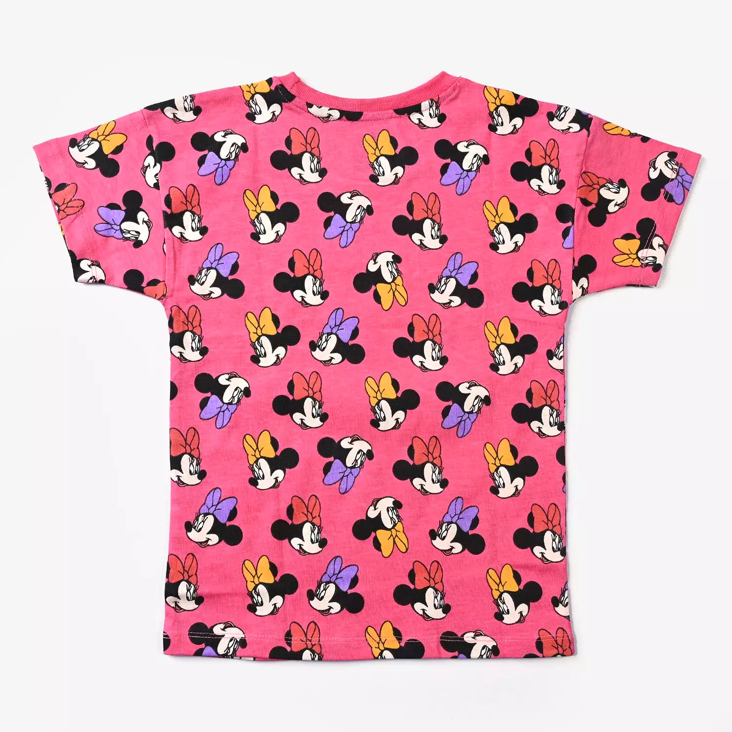 Pink Printed Girls Cotton Jersey T-Shirt