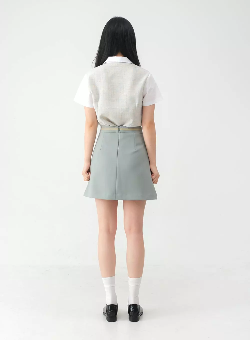 Pleated Belted Mini Skirt OY31 - Result: Trendy Pleated Mini Skirt with Belt - OY31