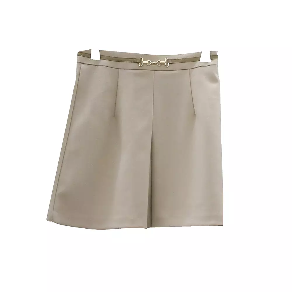 Pleated Belted Mini Skirt OY31 - Result: Trendy Pleated Mini Skirt with Belt - OY31