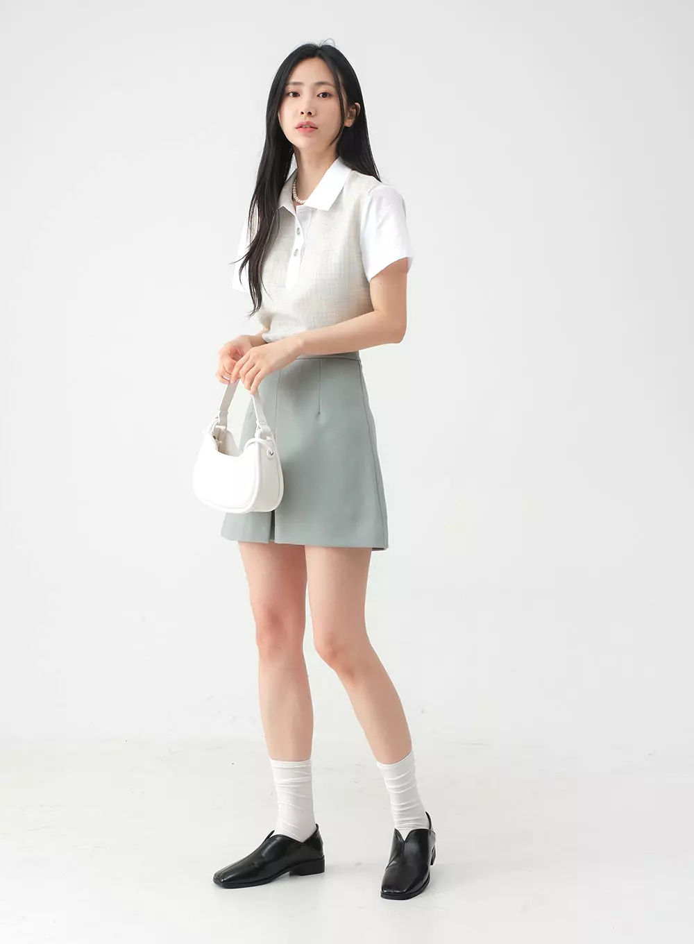 Pleated Belted Mini Skirt OY31 - Result: Trendy Pleated Mini Skirt with Belt - OY31