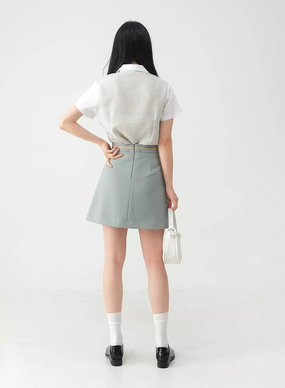 Pleated Belted Mini Skirt OY31 - Result: Trendy Pleated Mini Skirt with Belt - OY31