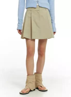 Pleated Cotton Mini Skirt - CM427