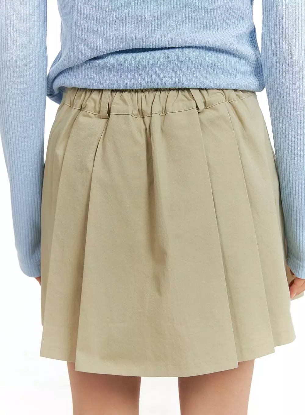 Pleated Cotton Mini Skirt - CM427