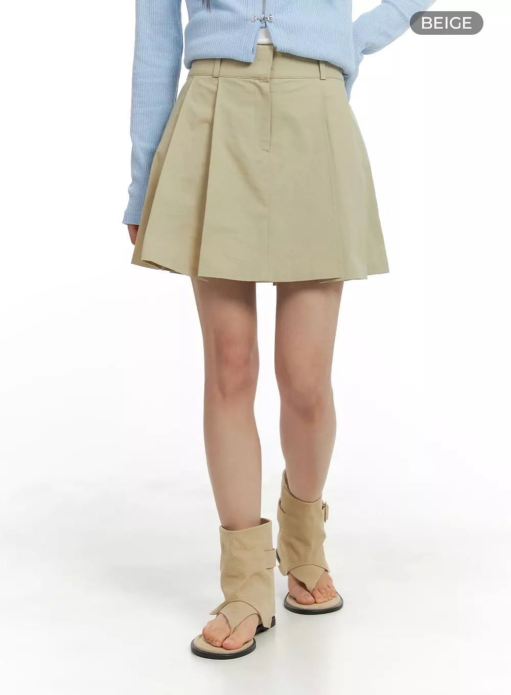 Pleated Cotton Mini Skirt - CM427