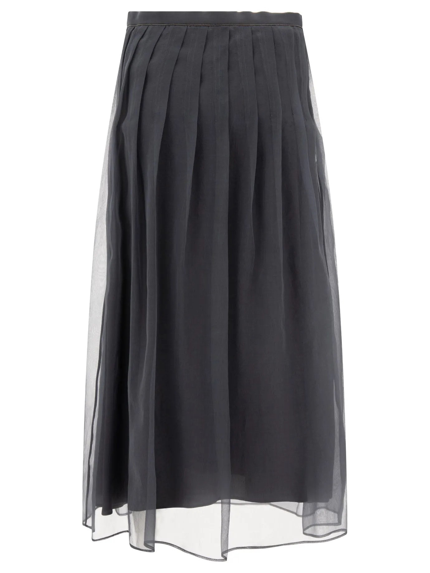 Grey Pleated Midi Skirts - Shop Now