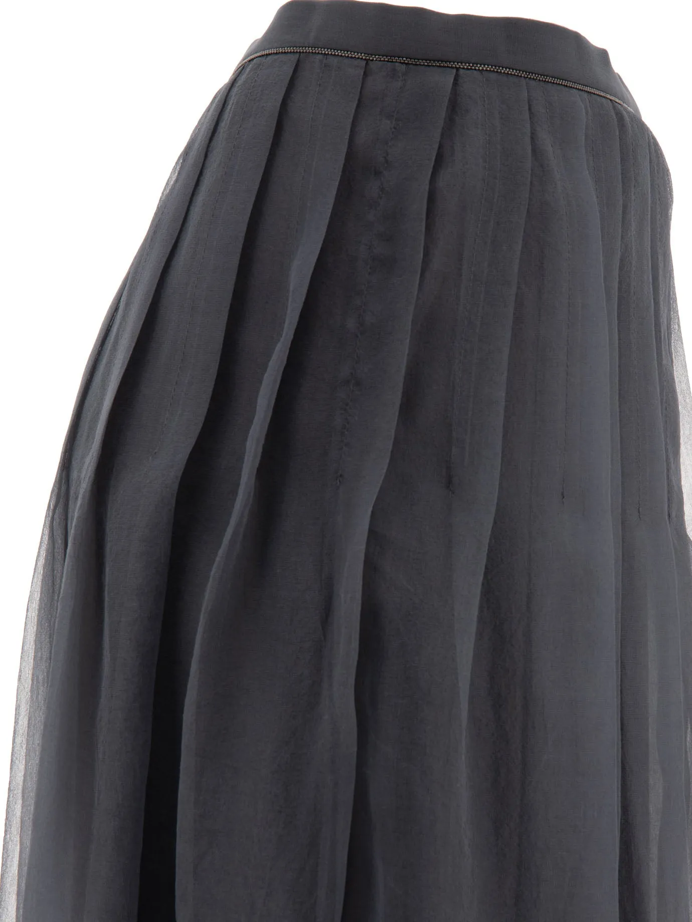 Grey Pleated Midi Skirts - Shop Now