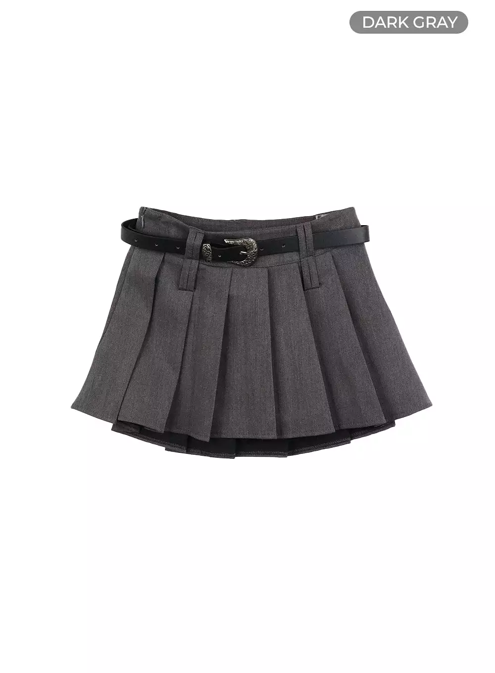 Pleated Mini Skirt Belt IA417