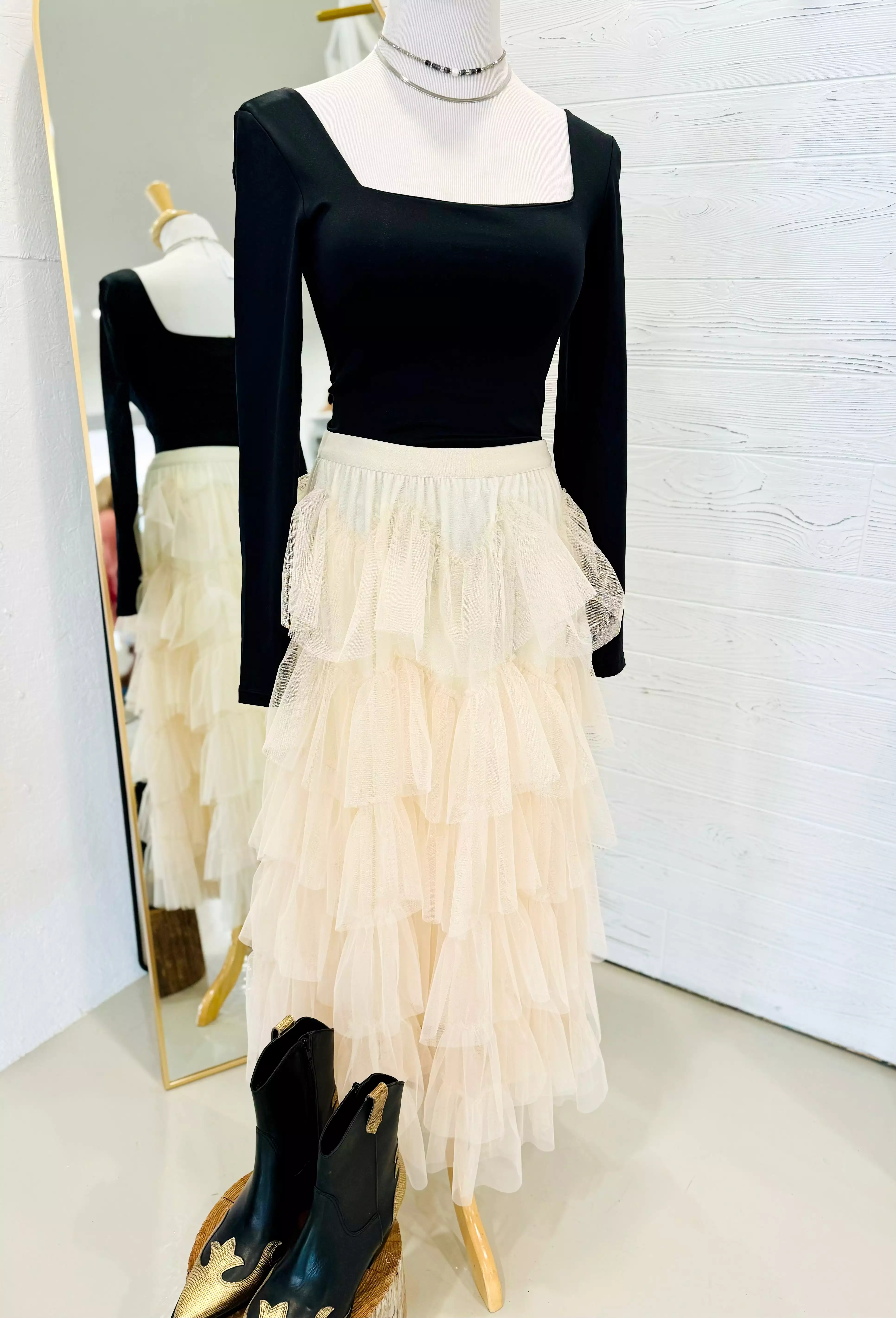 Pretty Chiffon Midi Skirt