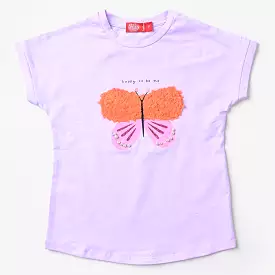 Purple Butterfly Girls Lycra Jersey T-Shirt - Only $X.XX