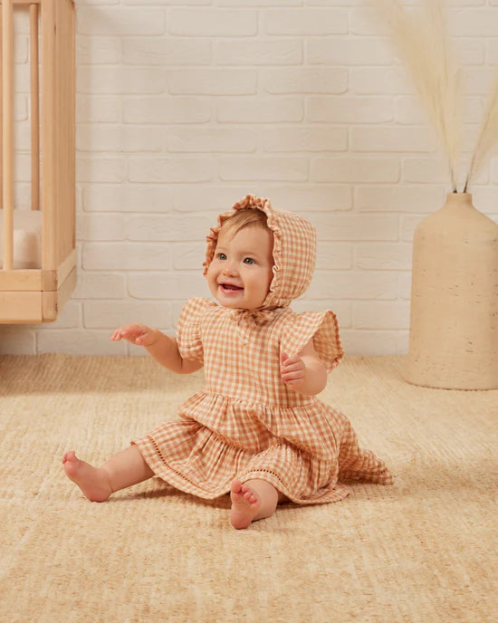 Quincy Mae Lily Dress Melon Gingham