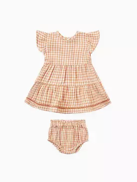 Quincy Mae Lily Dress Melon Gingham