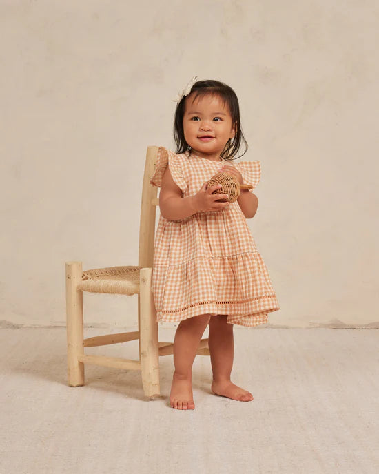 Quincy Mae Lily Dress Melon Gingham