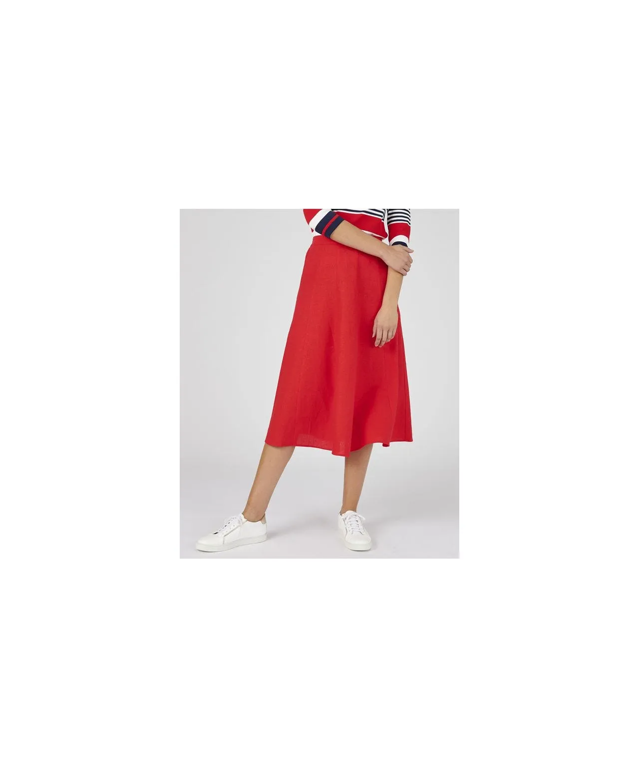 Linen Skirt in Red Color