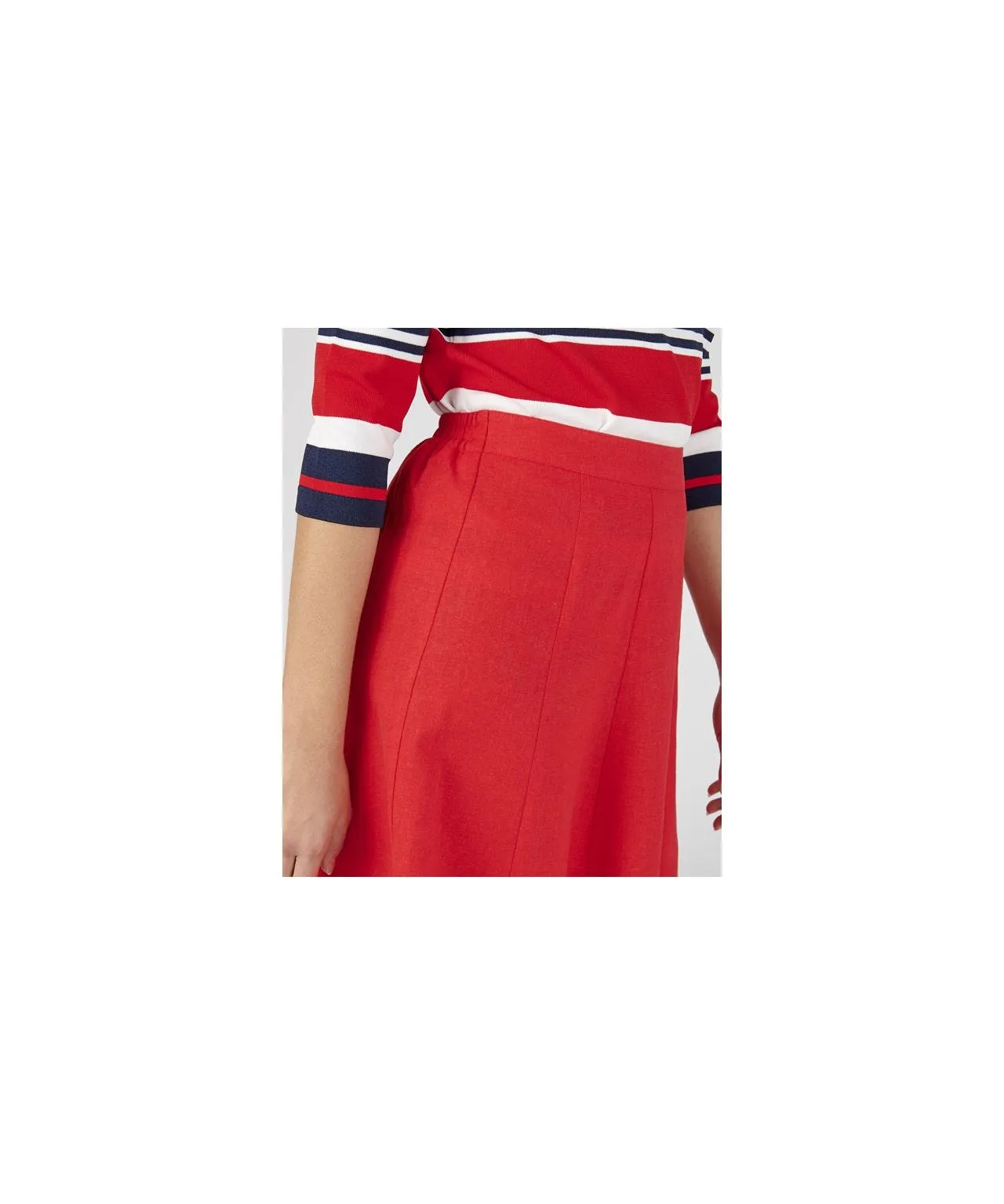 Linen Skirt in Red Color