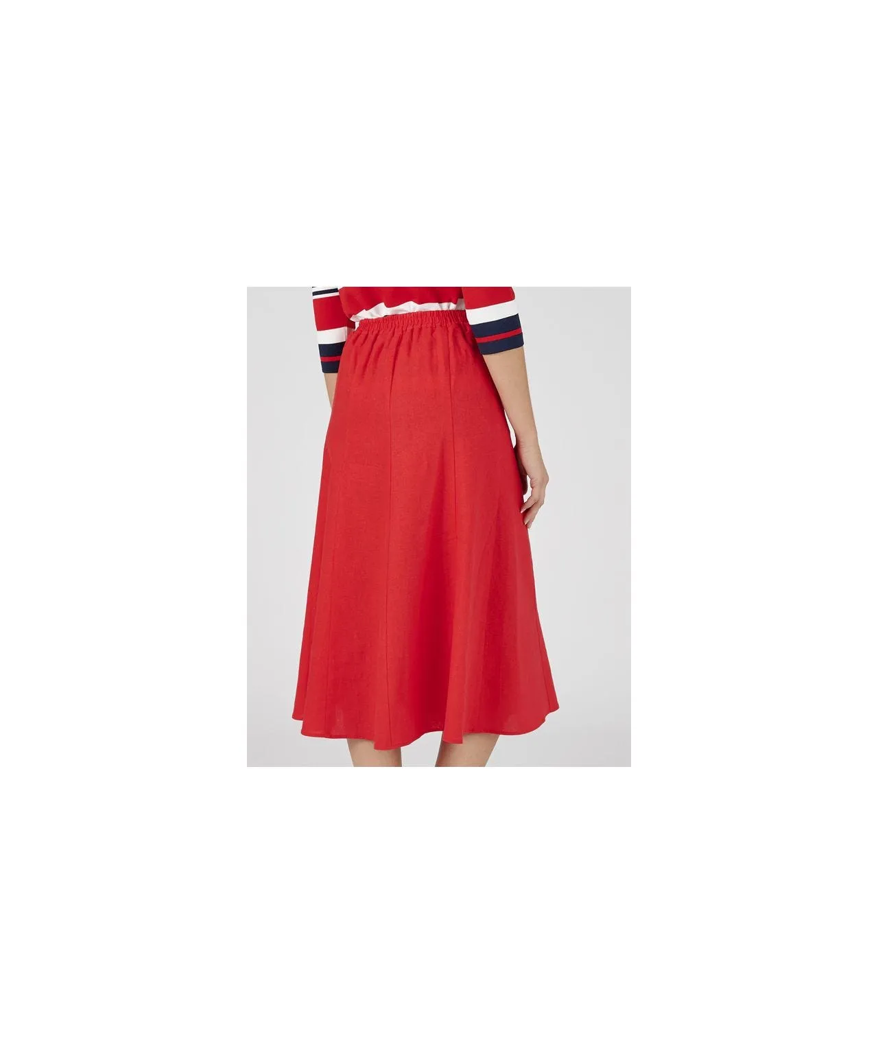 Linen Skirt in Red Color