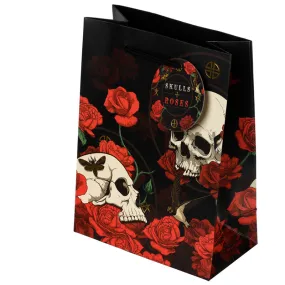 Red Roses Skulls Medium Gift Bag - GBAG90B