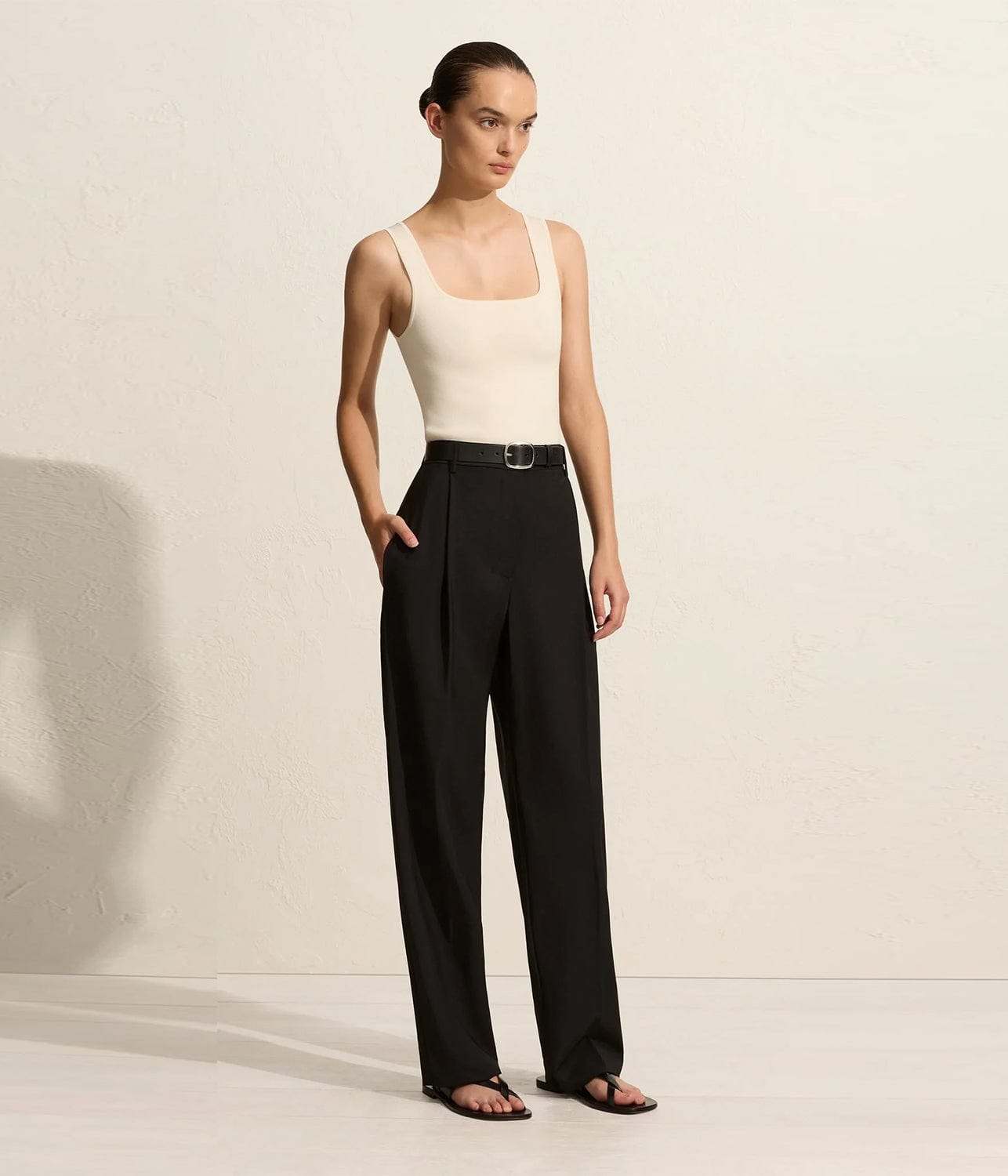 Relaxed Black Tailored Trousers