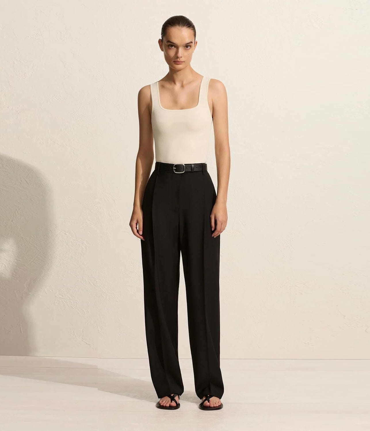 Relaxed Black Tailored Trousers