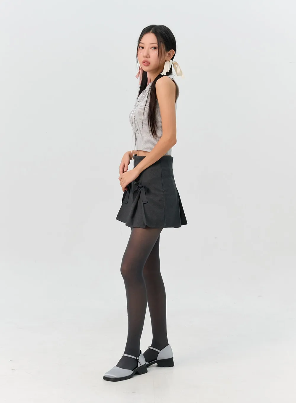 Mini Skirt with Ribbon Detail - IN301