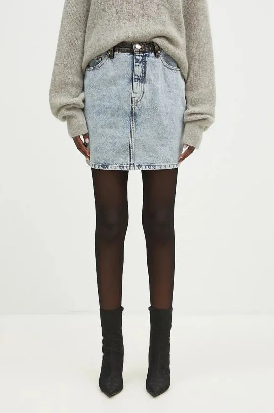 Rotate Blue Patchwork Denim Mini Skirt